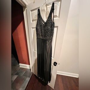Great black sleeveless prom dress size 18w. Like new, worn once.